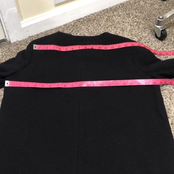 J Crew Double Cloth Collarless Pea Coat Size 8 Black Wool Blend - Picture 11 of 14